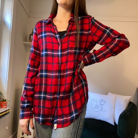 American Eagle Red Flannel Shirt - Picture 5 of 5